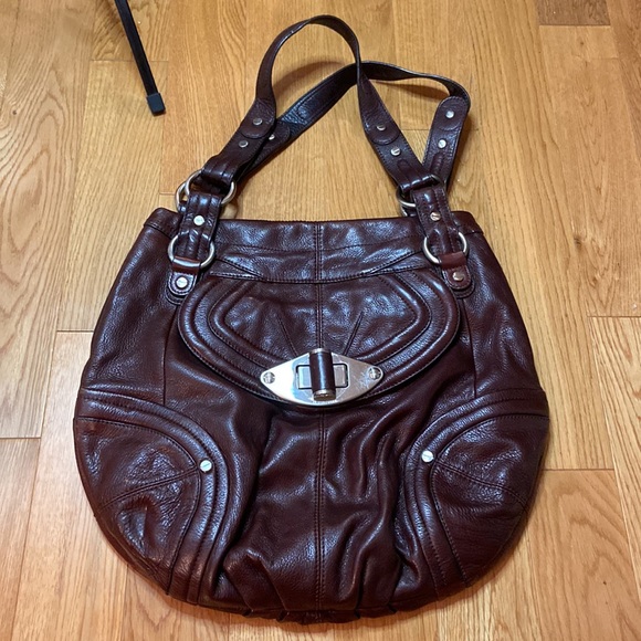 B MAKOWSKY Brown Genuine Leather Hand Bag Shoulder Satchel Bag Purse - Picture 3 of 10